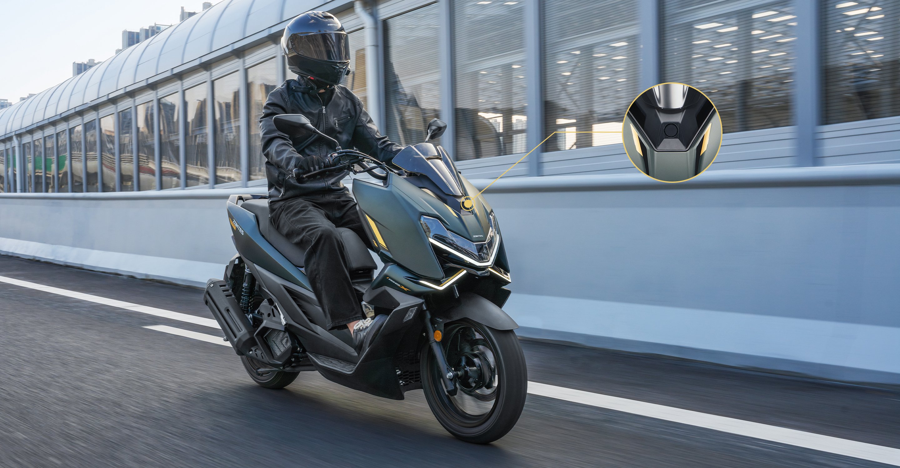 Zontes ZT150X puntos de montaje de cámara